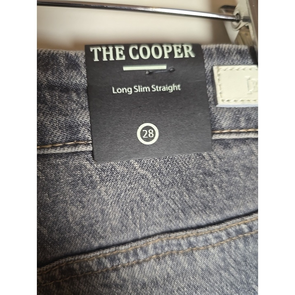 Blank‎ NYC Cooper Long Slim Straight Pant Big Fan Jean Gray White Stripe Size 28 - Picture 15 of 16